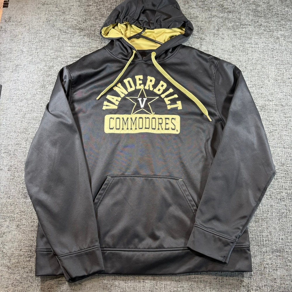 Top of the World Hoodie Men XL Black Vanderbilt Commodores Embroidered Pullover